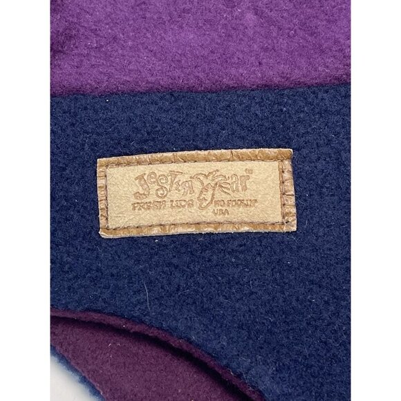VTG Y2K JESTER WEAR Adult OSFA Purple/Navy Fleece Ultra Extreme WINTER HAT EUC - Picture 5 of 6